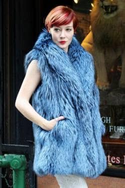 Blue Dyed Silver Fox Fur Vest Marc Kaufman Furs Fur Store Best