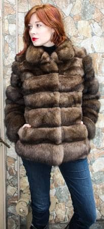 Canadian Sable Horizontal Fur Jacket