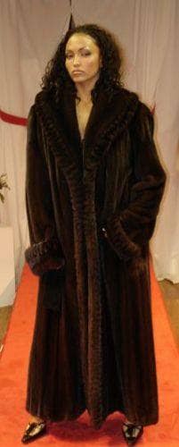 Classic Full Length Mahogany Mink Fur Coat Marc Kaufman Furs NYC